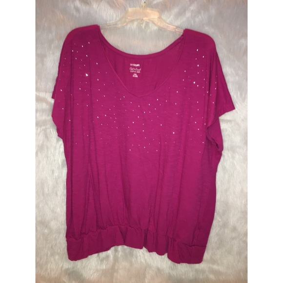 Lane Bryant Tops - Lane Bryant pink sparkly tee shirt